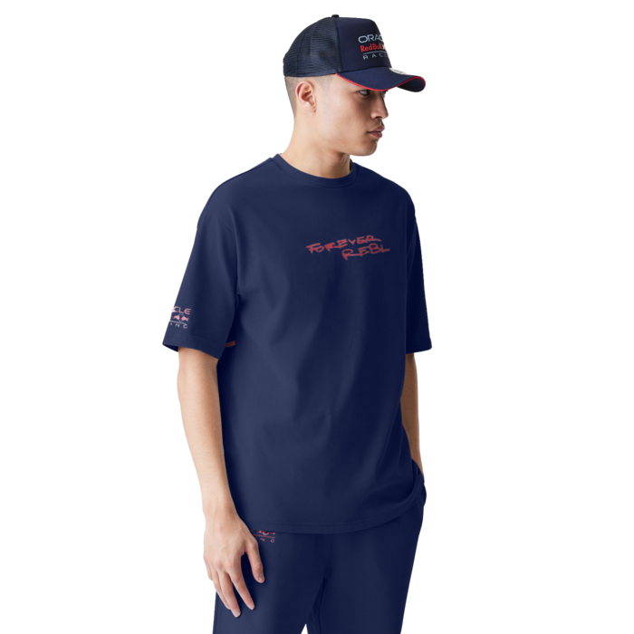 Back Graphic Oversized T-shirt - Navy image