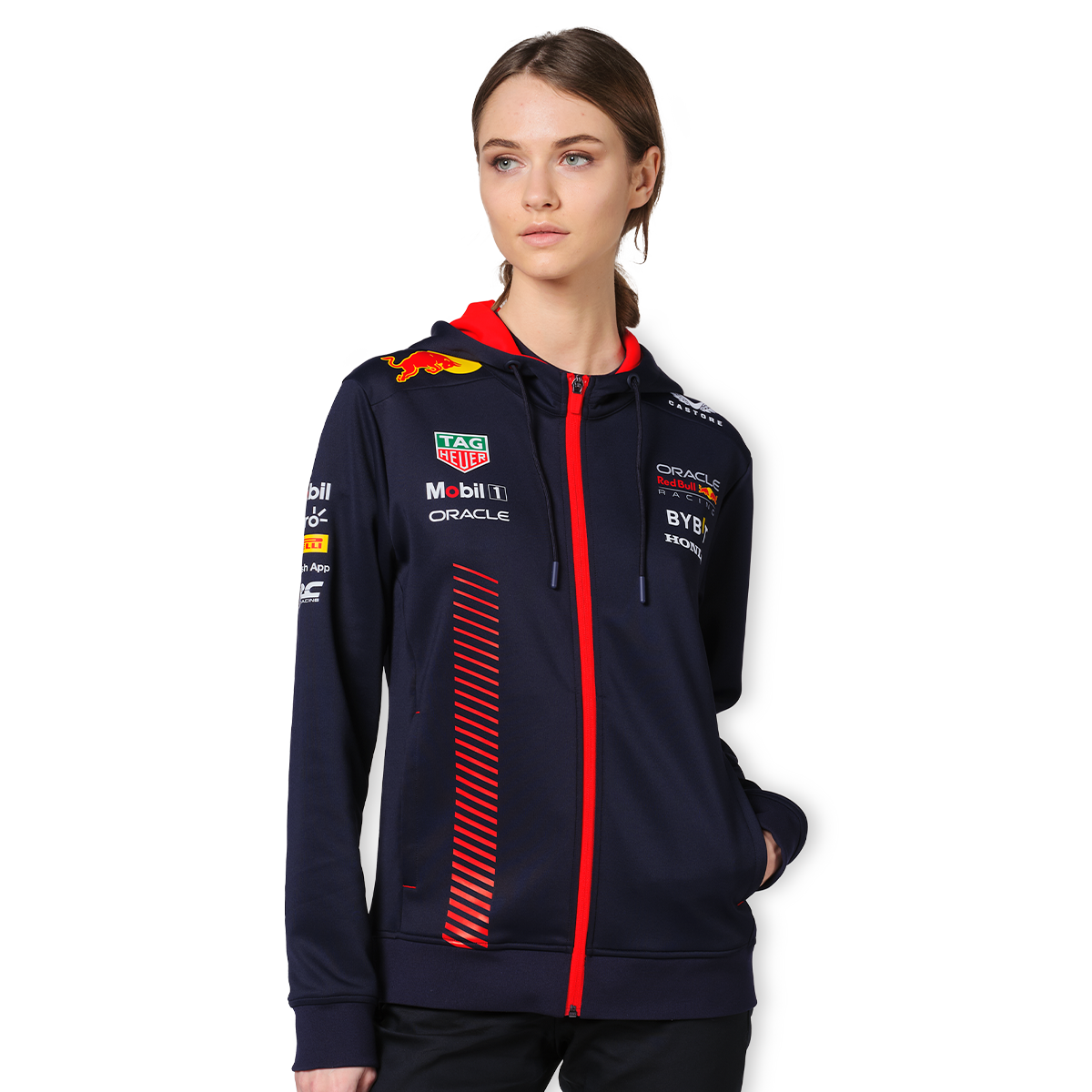 Red hoodie jacket women's sale